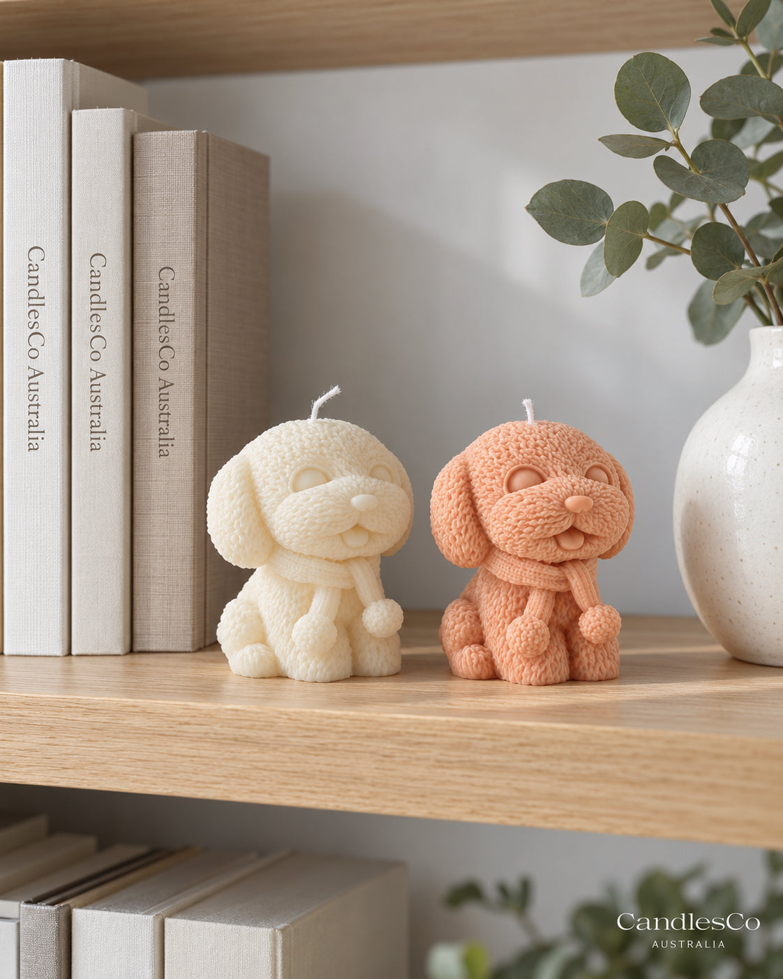 Cute Puppy Dog Candle – Handmade Unscented Soy Wax Candle