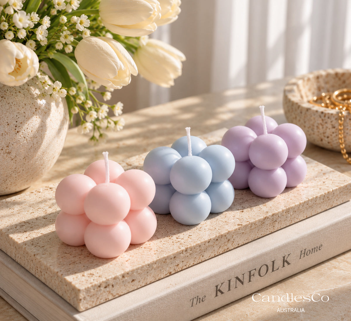 Mini Bubble Cube Candle – Handmade Soy Sculptural Candle