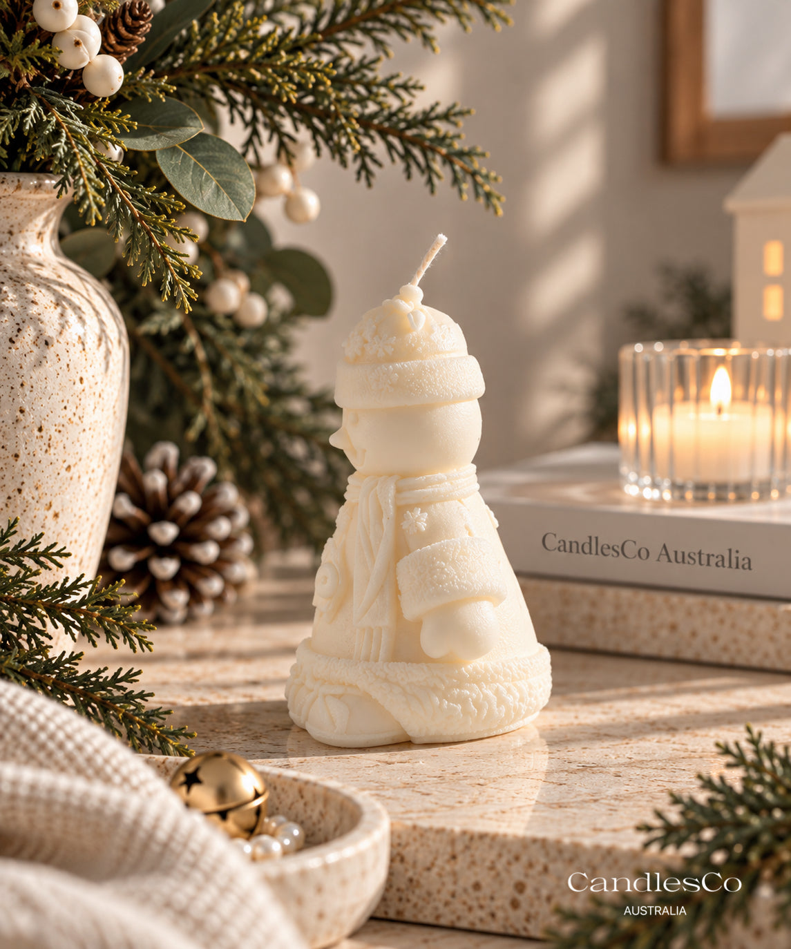 Snowman Candle – Handmade Soy Christmas Candle