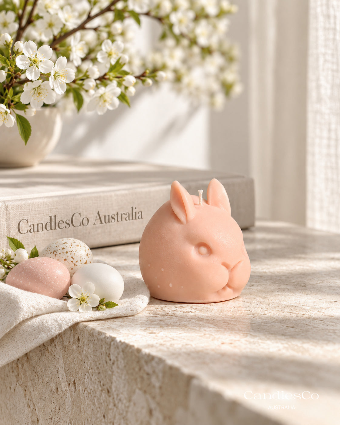 Mini Easter Bunny Candle – Handmade Unscented Soy Wax Rabbit Candle | Easter Gifts & Baby Shower Favours