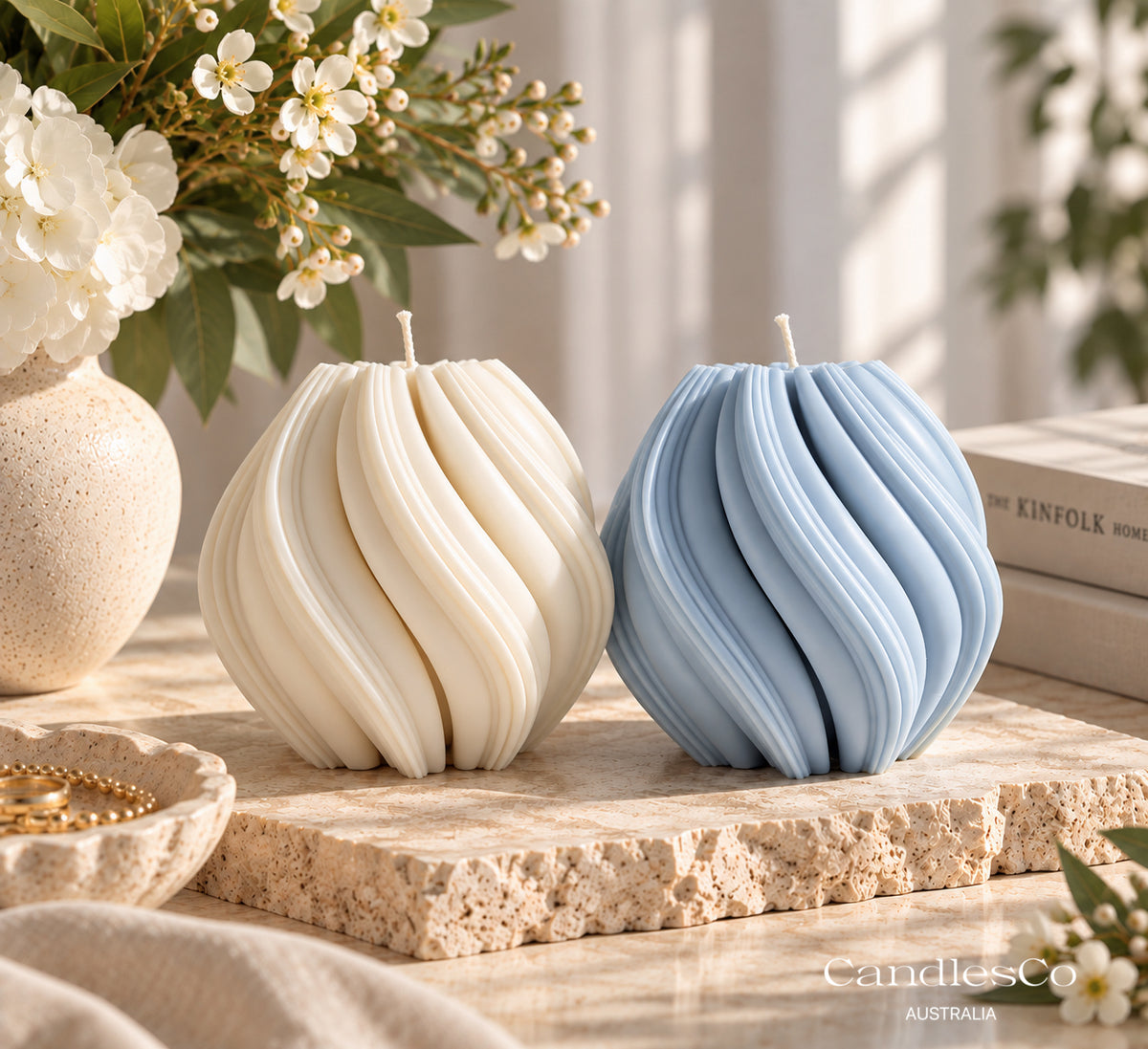 Twisted Orb Candle – Handmade Sculptural Soy Wax Candle