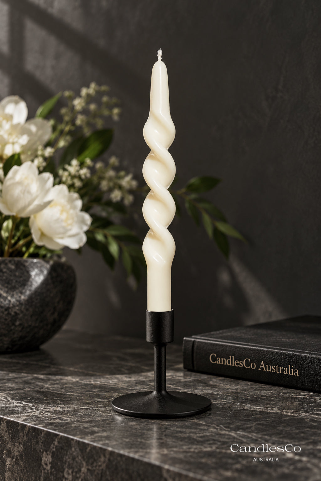 Twisted Spiral Taper Candle – Handmade Decorative Soy Candle