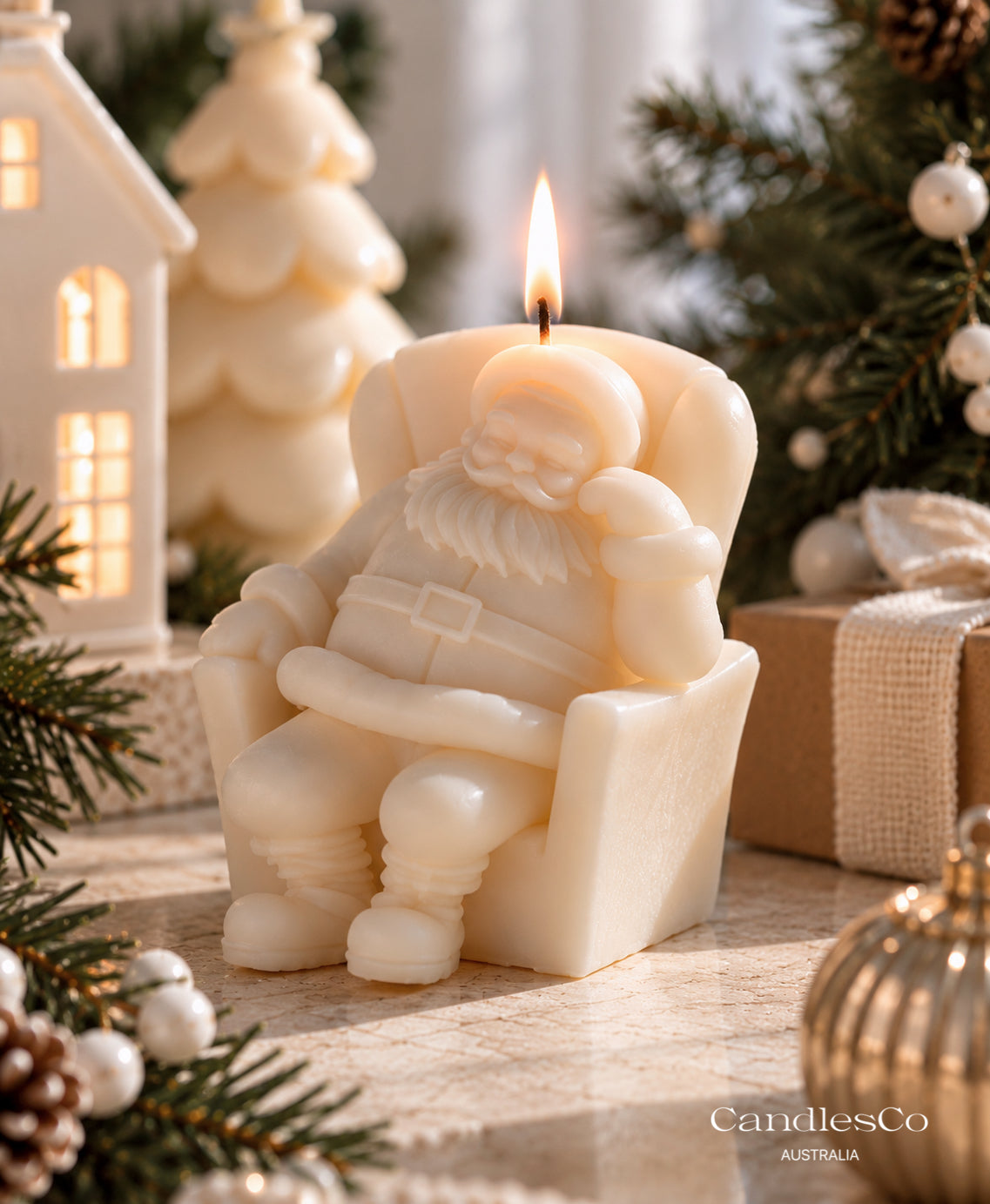 Sleeping Santa Claus Candle