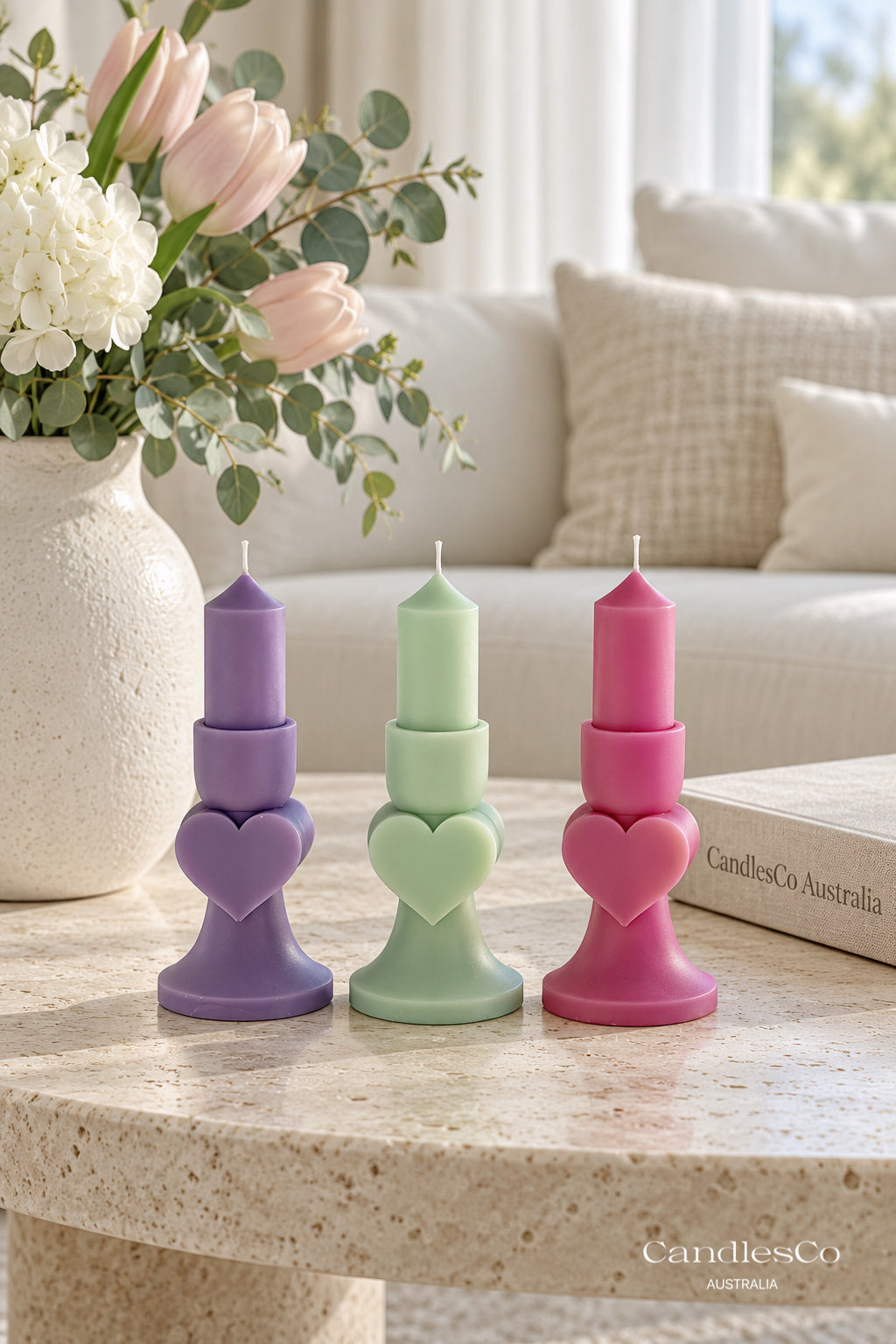 Heart Pedestal Candle – Handmade Romantic Sculptural Soy Candle