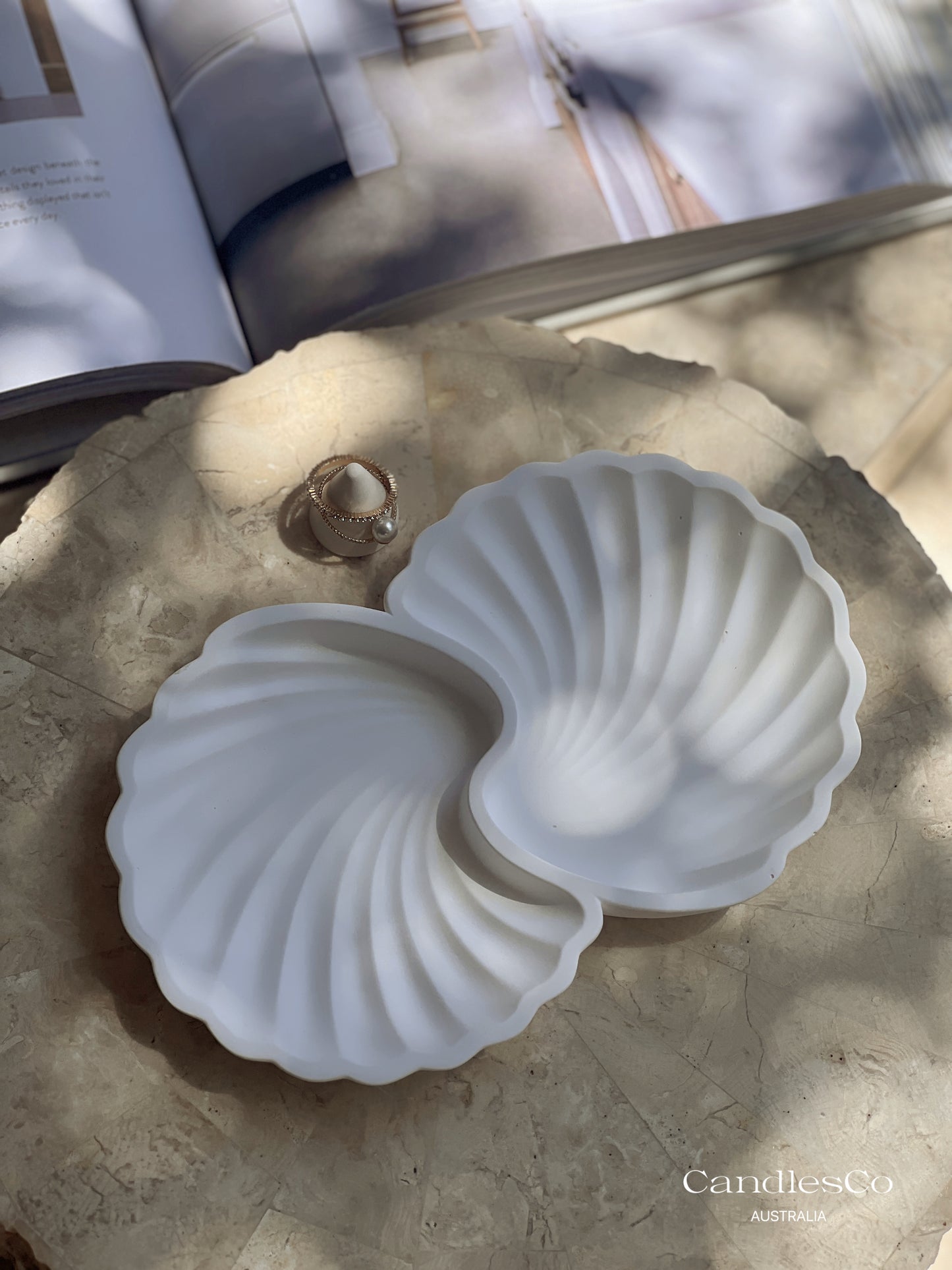 Shell Double Trinket Dish