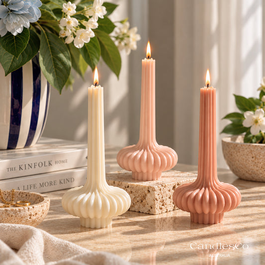 Fluted Bloom Taper Candle