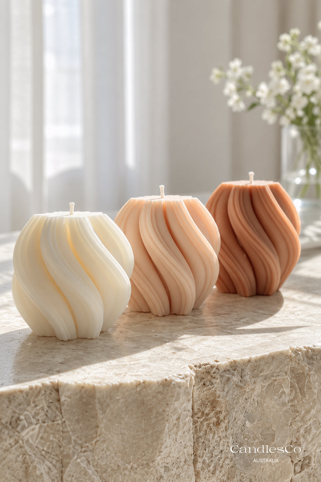 Mini Swirl Candle – Handmade Sculptural Soy Candle