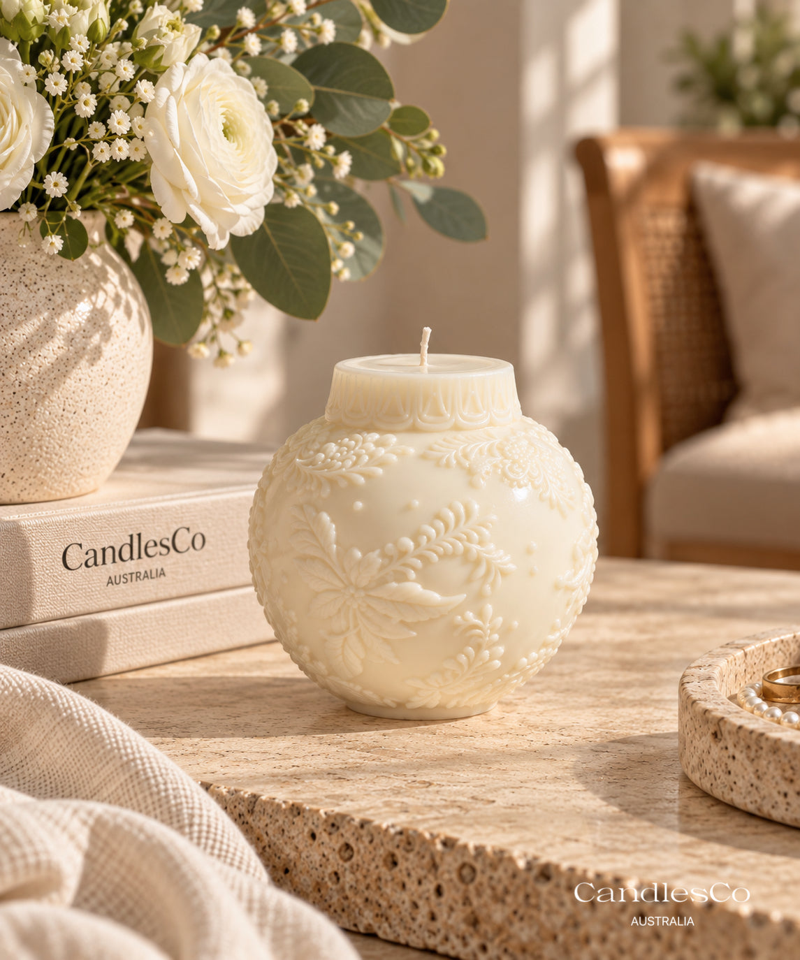 Botanical Bauble Candle – Handmade Sculptural Soy Candle
