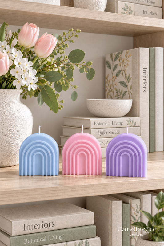 Rainbow Candle – Handmade Arch Sculptural Soy Candle | Nursery & Modern Home Décor