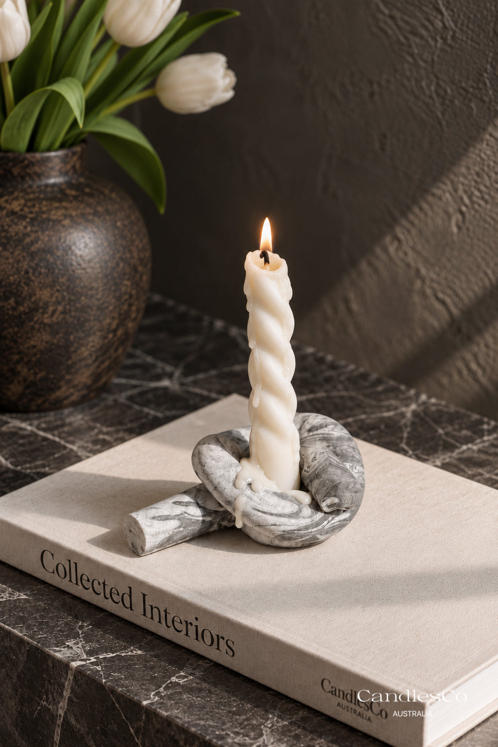 Classic Twisted Taper Candle – Handmade Spiral Soy Candle | Wedding & Home Décor