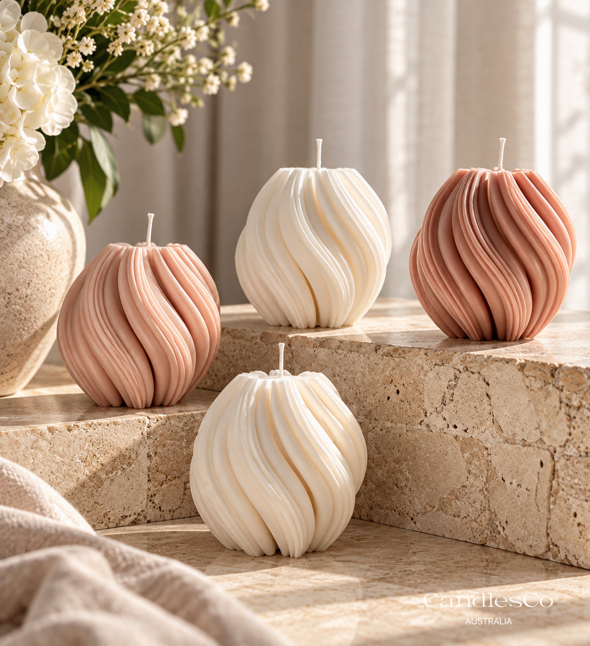 Twisted Orb Candle – Handmade Sculptural Soy Wax Candle