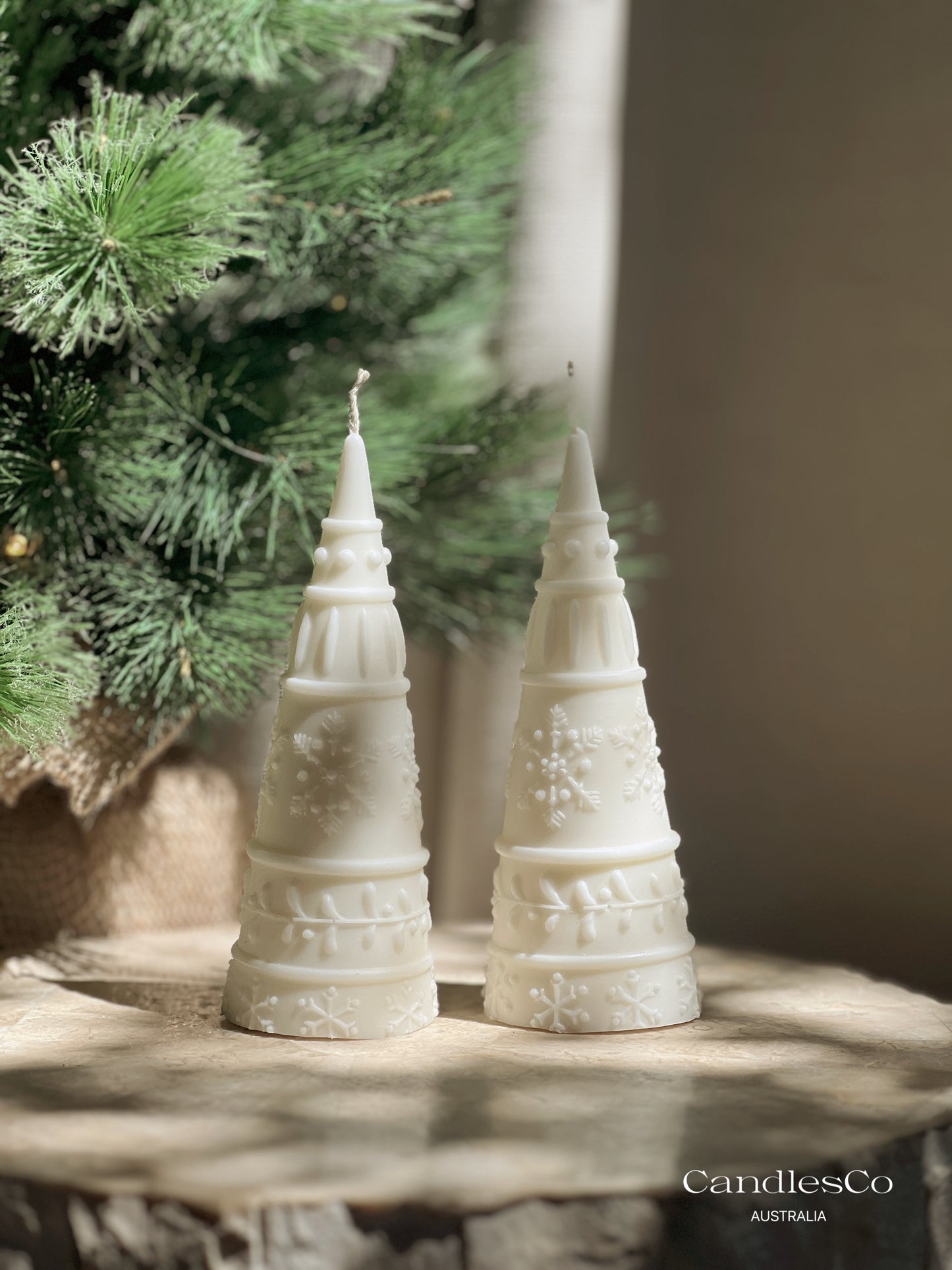 Snowflake Tower Tree Candle