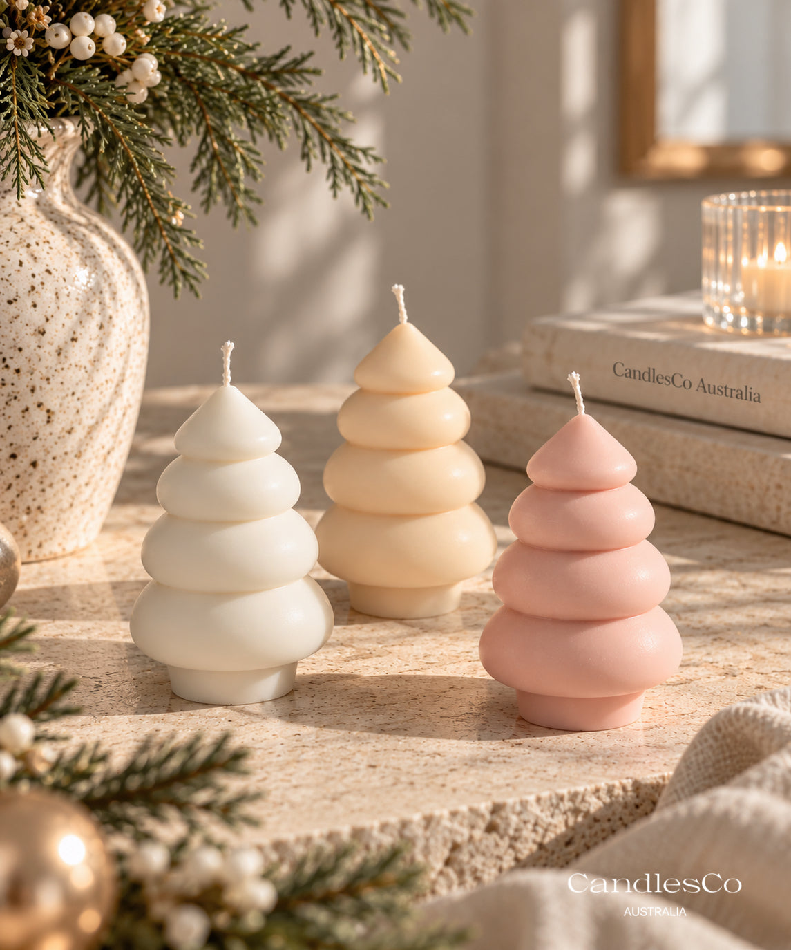 Minimalist Christmas Tree Candle – Handmade Soy Christmas Candle