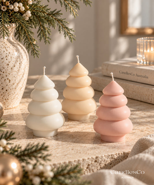 Minimalist Christmas Tree Candle – Handmade Soy Christmas Candle
