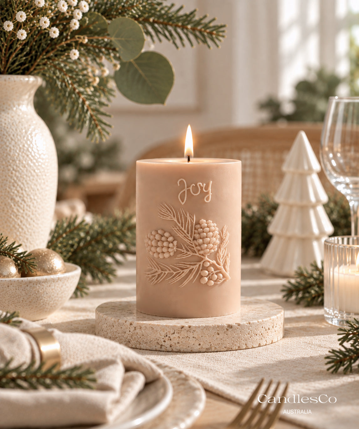 Joy Pillars Candle