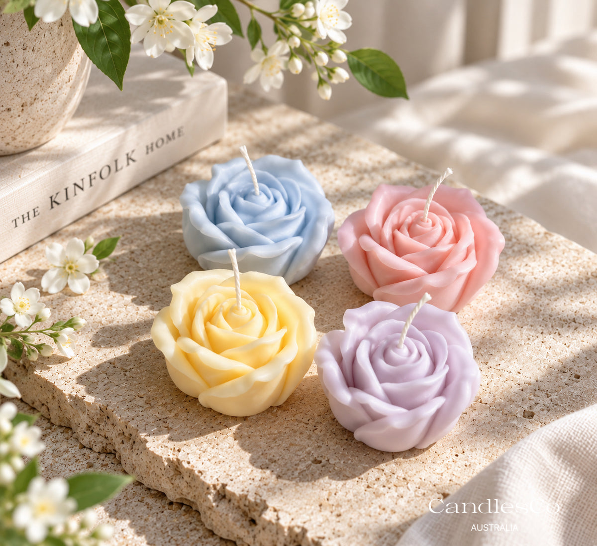 Rose Flower Candle – Handmade Sculptural Soy Wax Candle