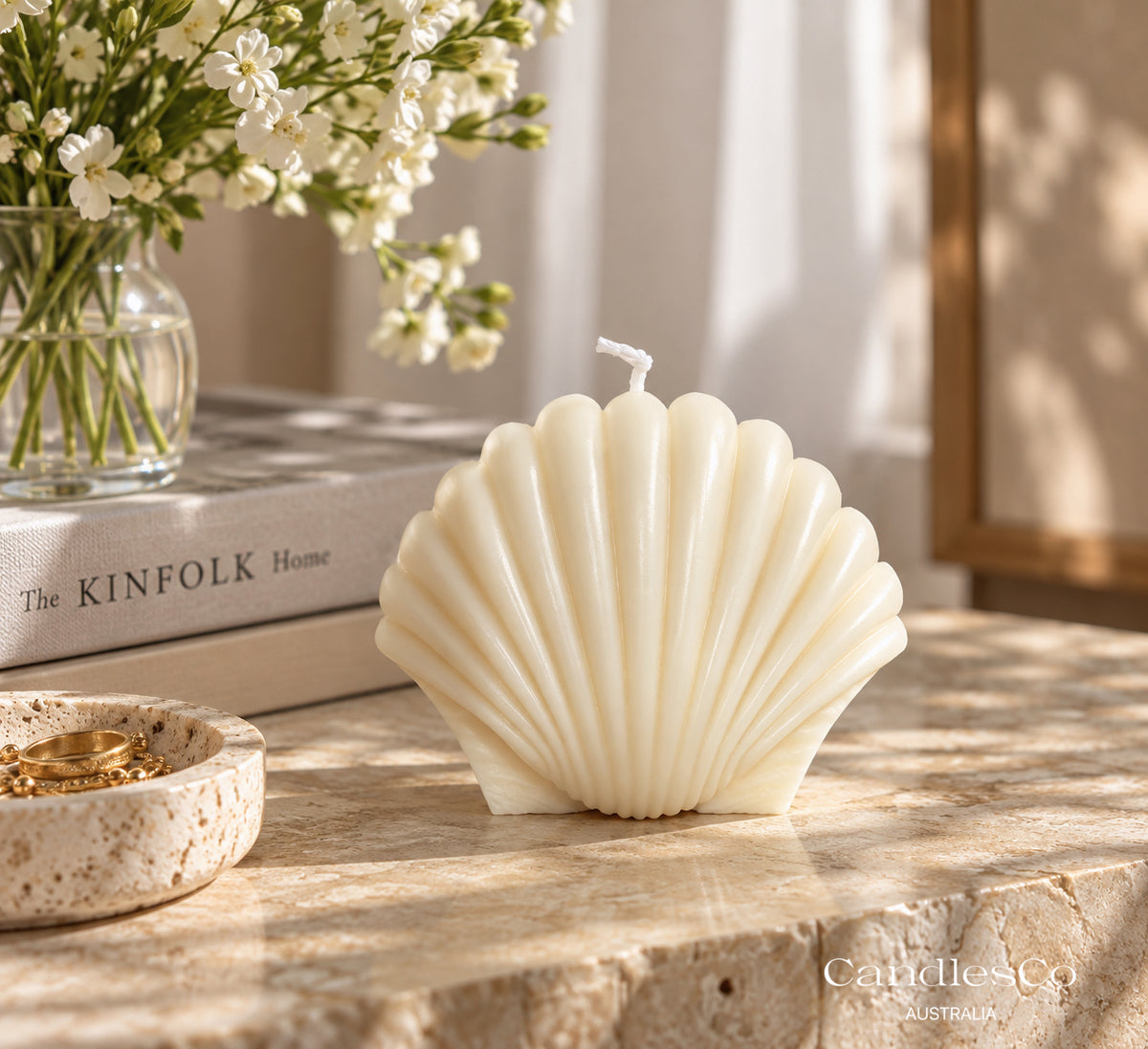 Scallop Shell Candle – Handmade Soy Sculptural Candle