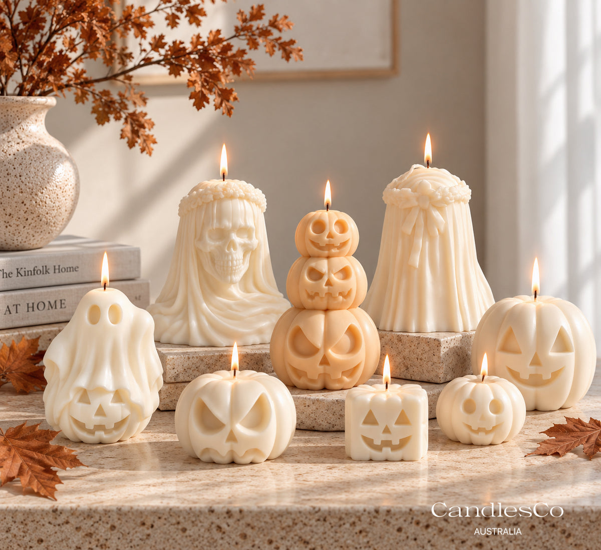 Large Veiled Skull Candle