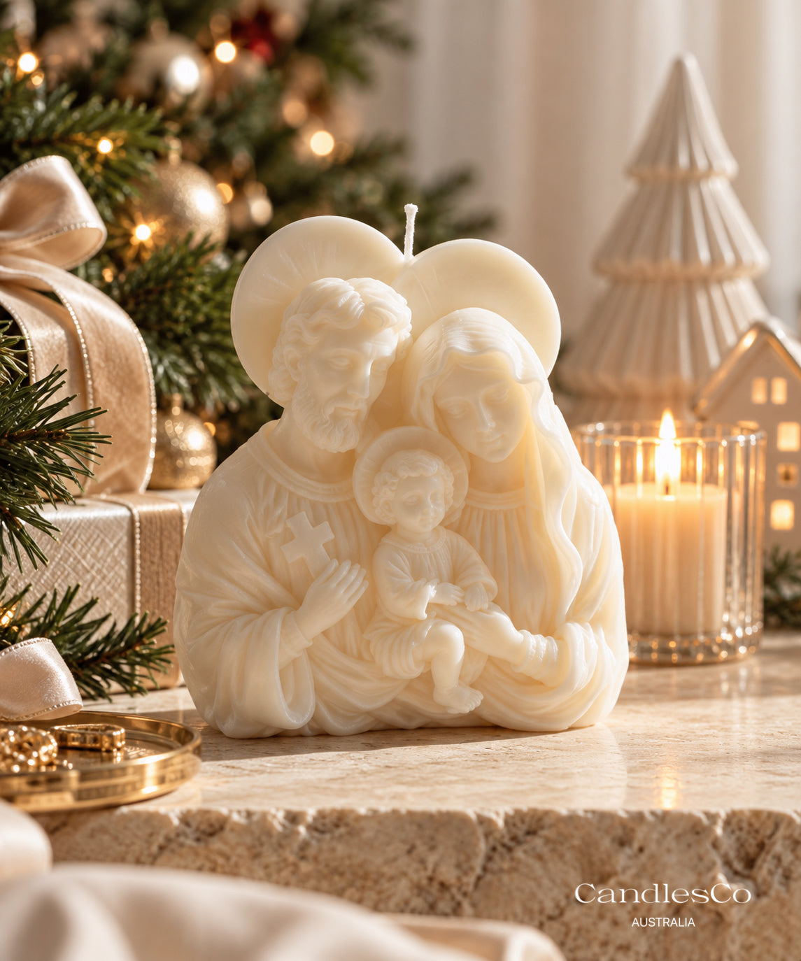 Holy Family Candle | Mary, Joseph & Baby Jesus Soy Candle