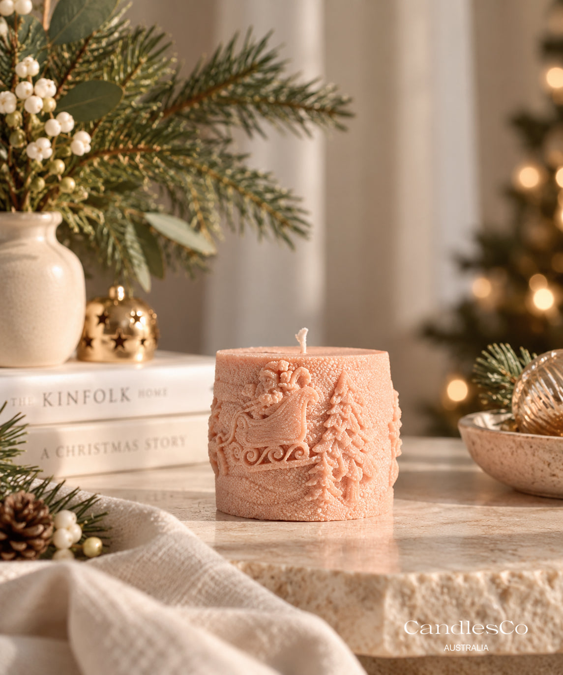 Christmas Santa Pillar Candle
