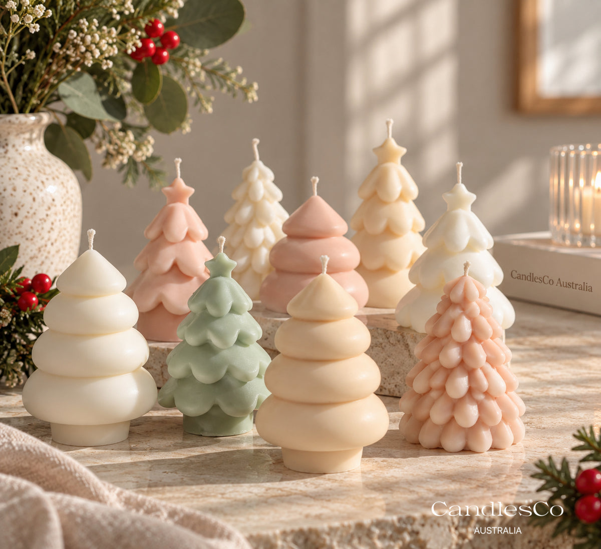 Minimalist Christmas Tree Candle – Handmade Soy Christmas Candle
