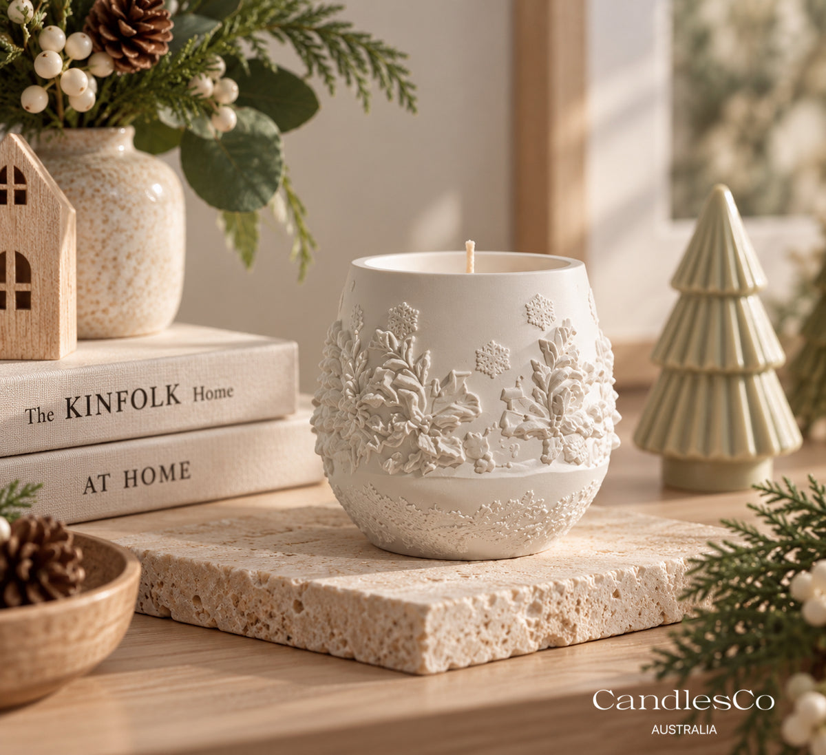 Christmas Village Scented Candle – Handmade Christmas Vessel Candle