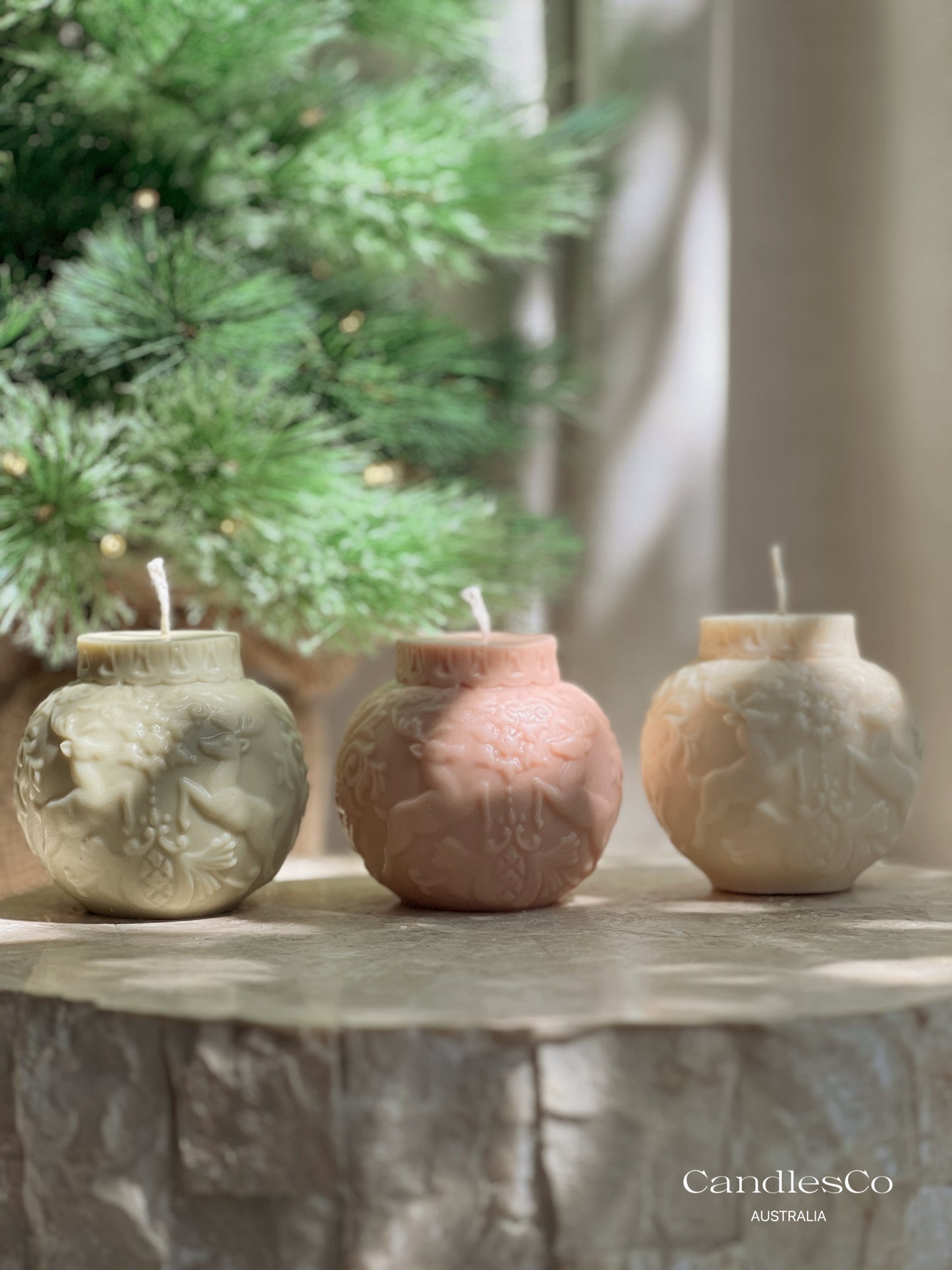 Christmas Reindeer Bauble Candle