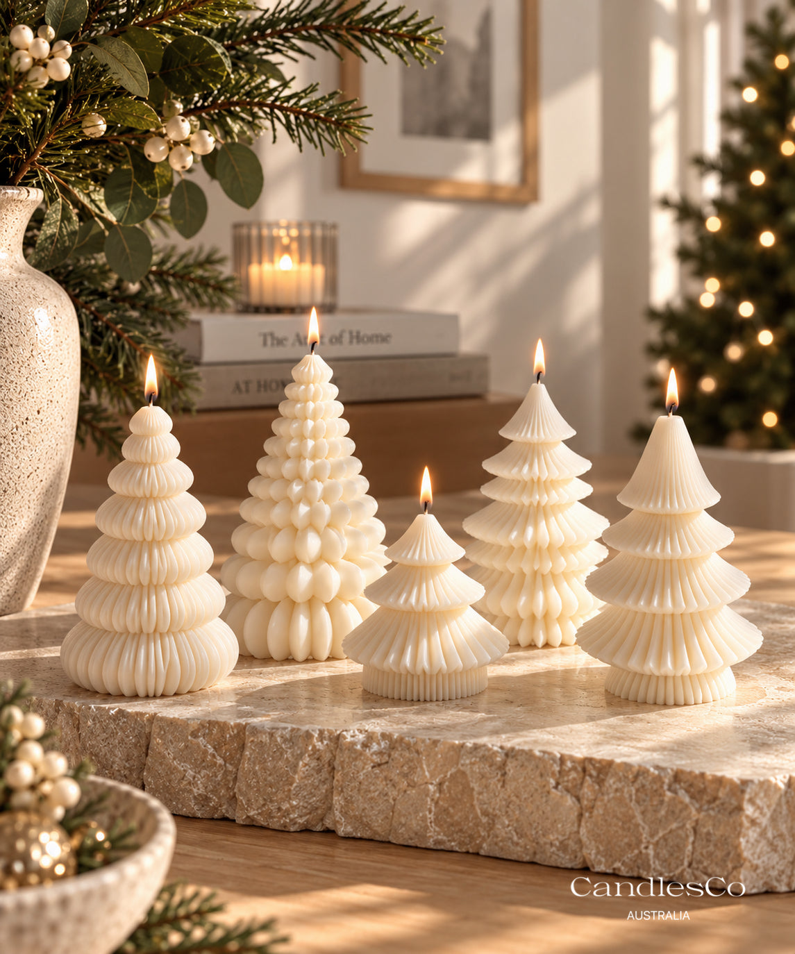 Christmas Tree Candle Collection – 5 Handmade Soy Christmas Tree Designs