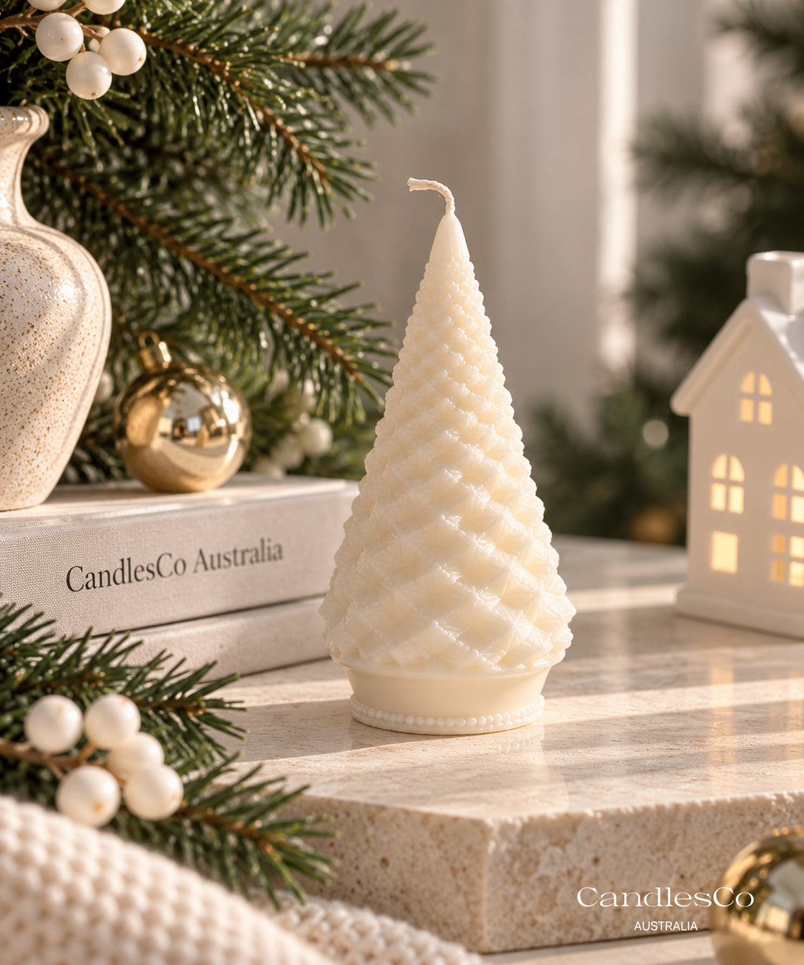 Woven Christmas Tree Candle – Handmade Soy Christmas Candle