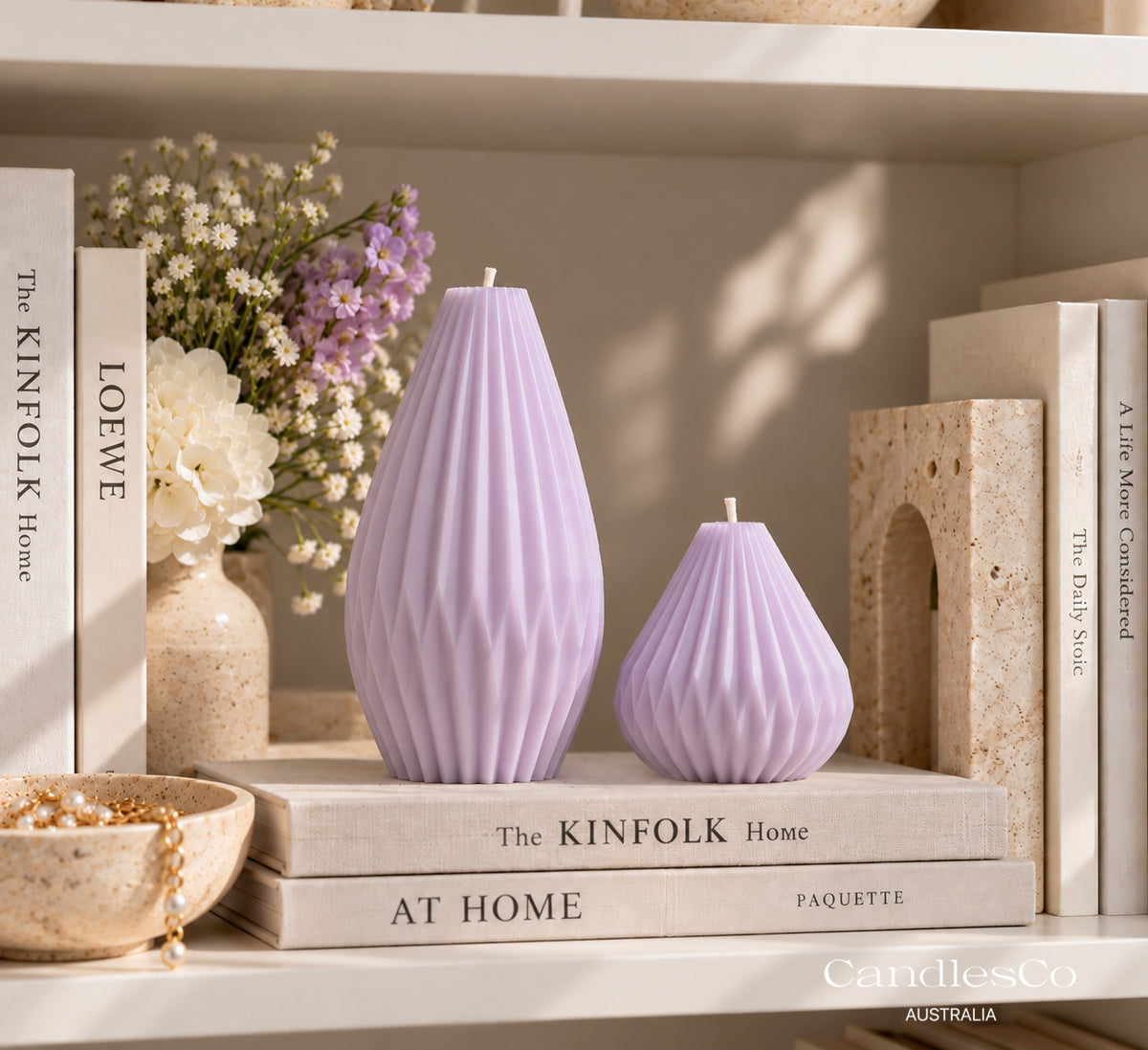 Modern Pleated Pillar Candle