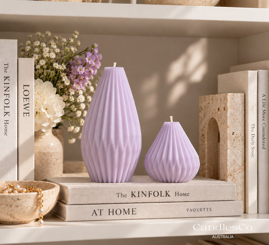 Modern Pleated Pillar Candle