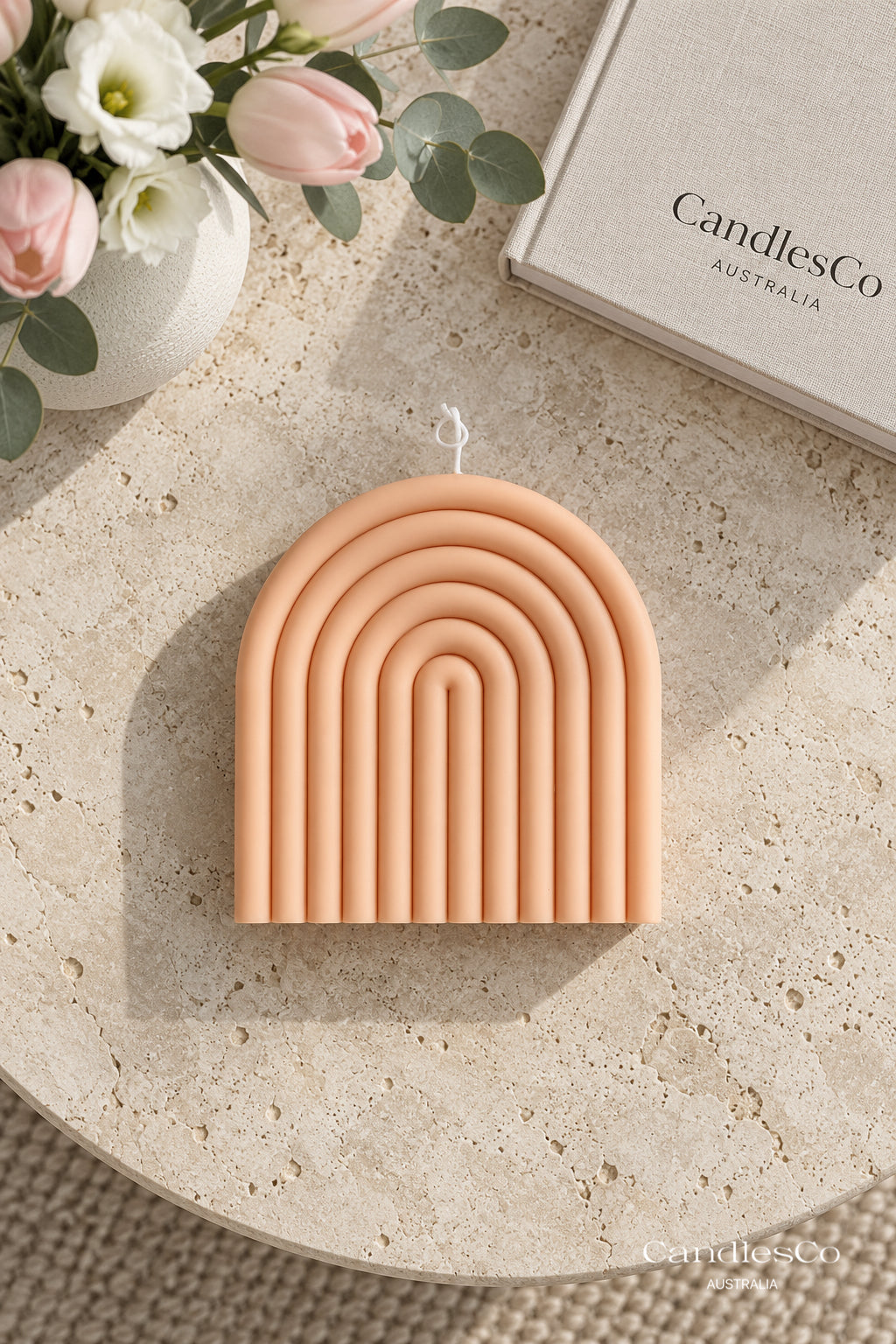 Modern Arch Rainbow Candle – Handmade Sculptural Soy Candle | Minimalist Home Décor