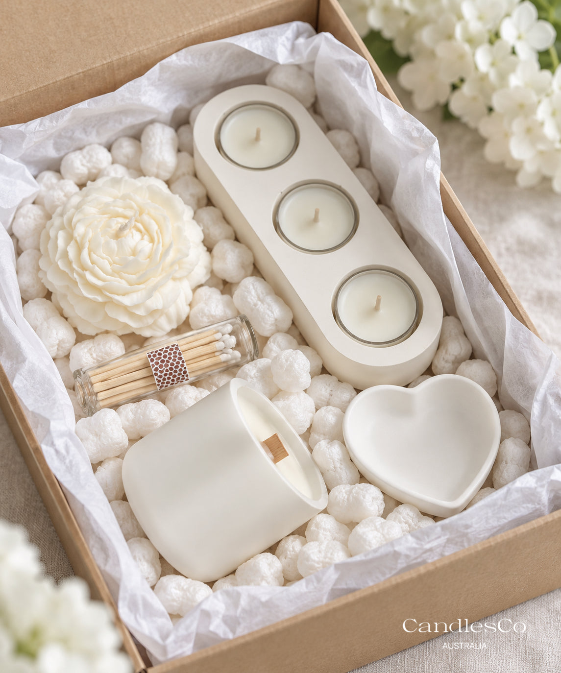 Cosy Home Gift Box – Handmade Soy Candles, Tealight Holder & Homewares | Housewarming Gift Set