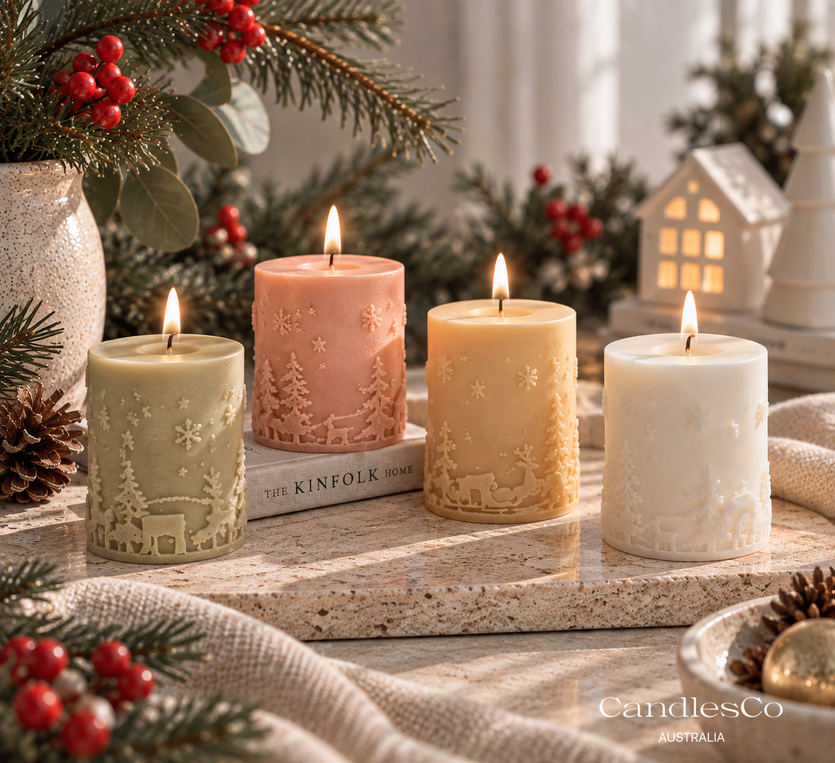 Christmas Pillar Candle