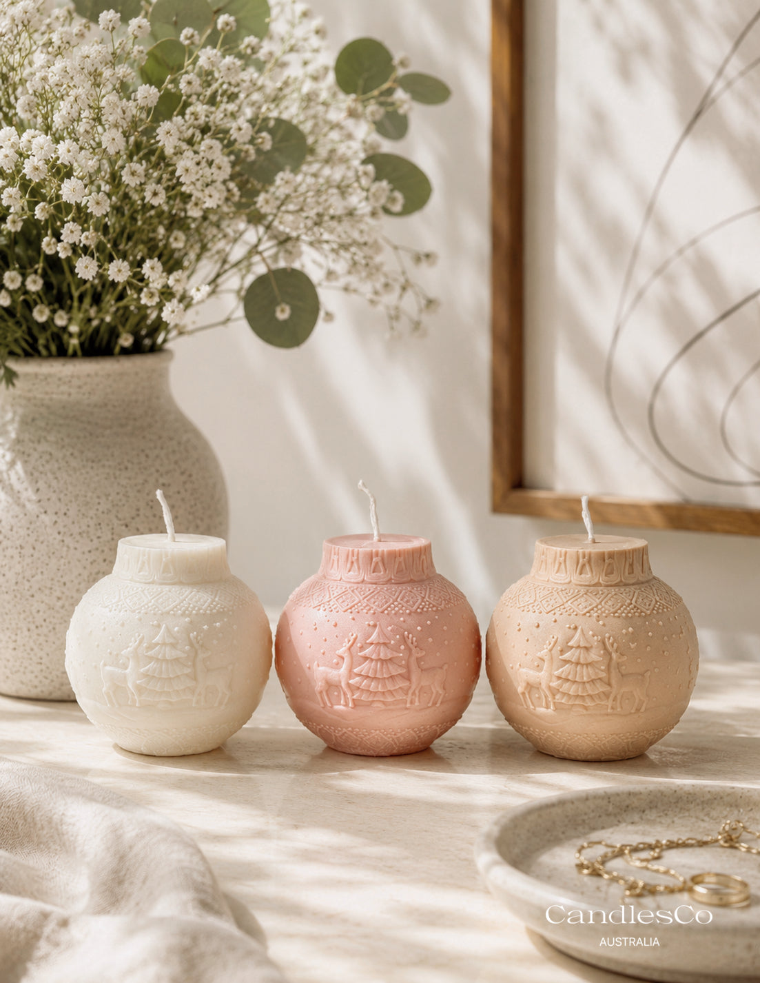 Reindeer Bauble Candle