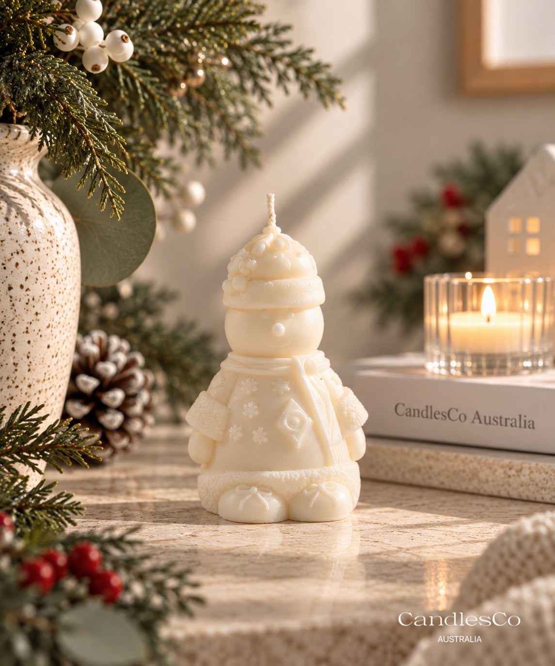 Snowman Candle – Handmade Soy Christmas Candle