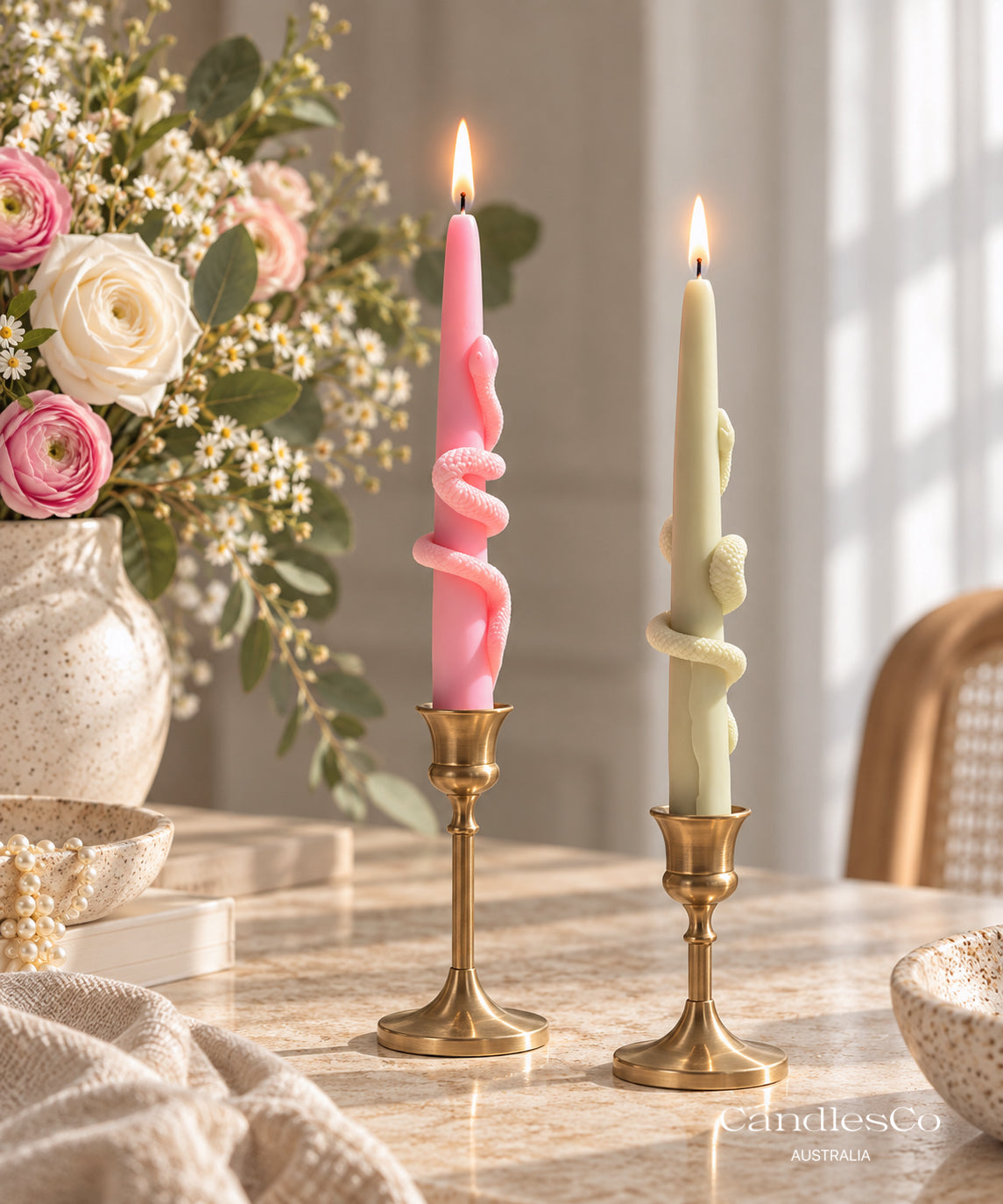 Snake Taper Candle
