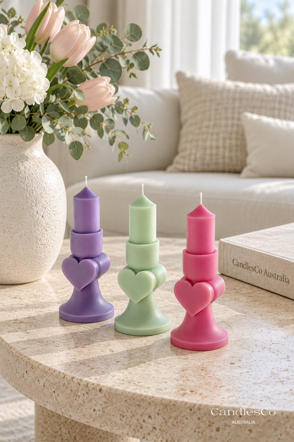 Heart Pedestal Candle – Handmade Romantic Sculptural Soy Candle