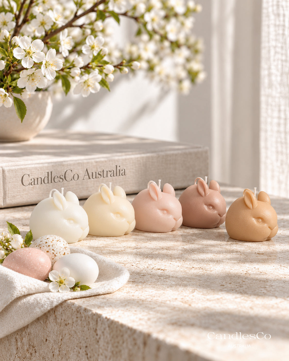 Mini Easter Bunny Candle – Handmade Unscented Soy Wax Rabbit Candle | Easter Gifts & Baby Shower Favours