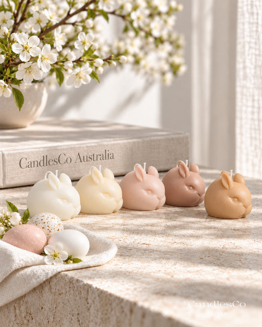 Mini Easter Bunny Candle – Handmade Unscented Soy Wax Rabbit Candle | Easter Gifts & Baby Shower Favours