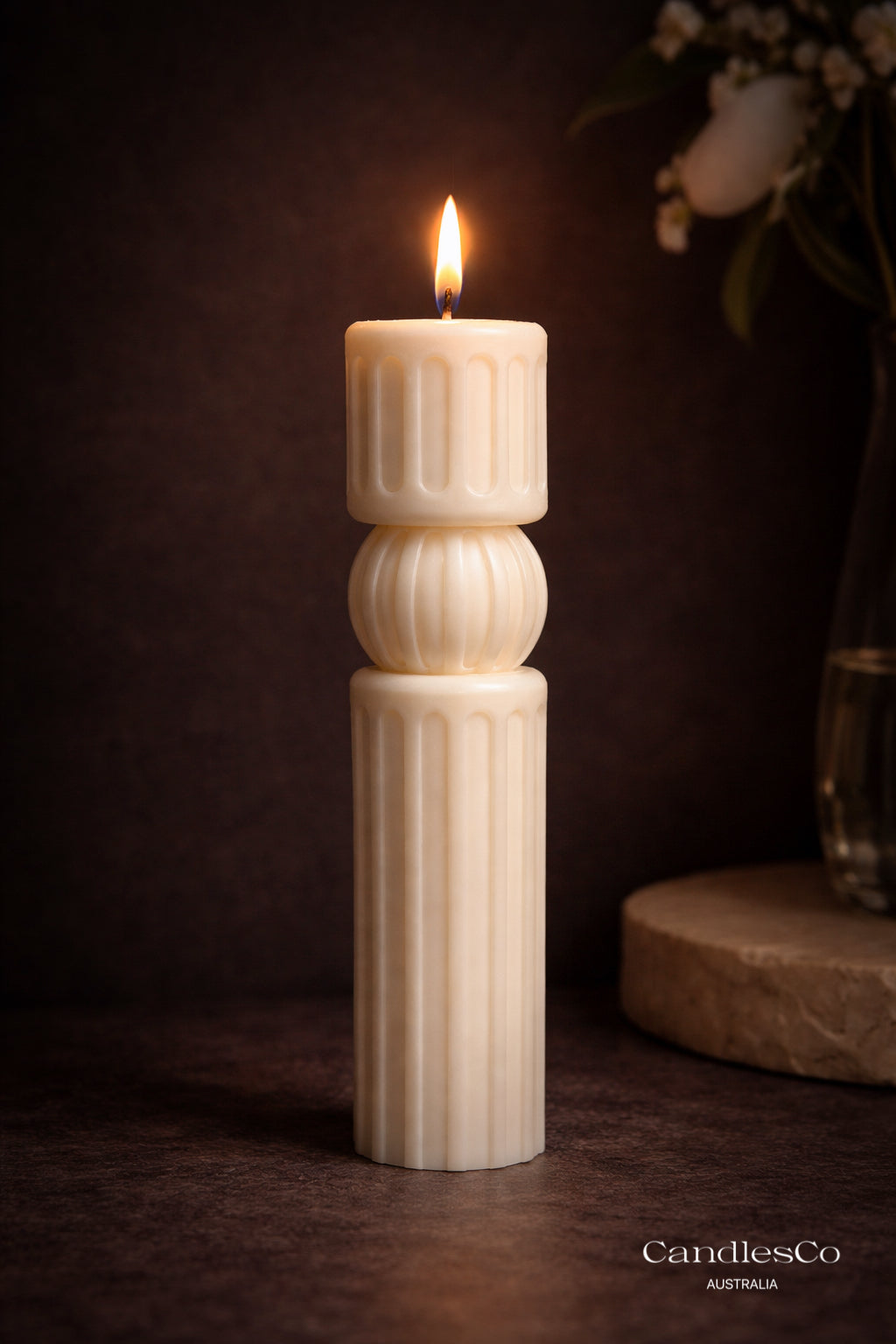 Atelier Ribbed Pillar Candle – CandlesCo Australia