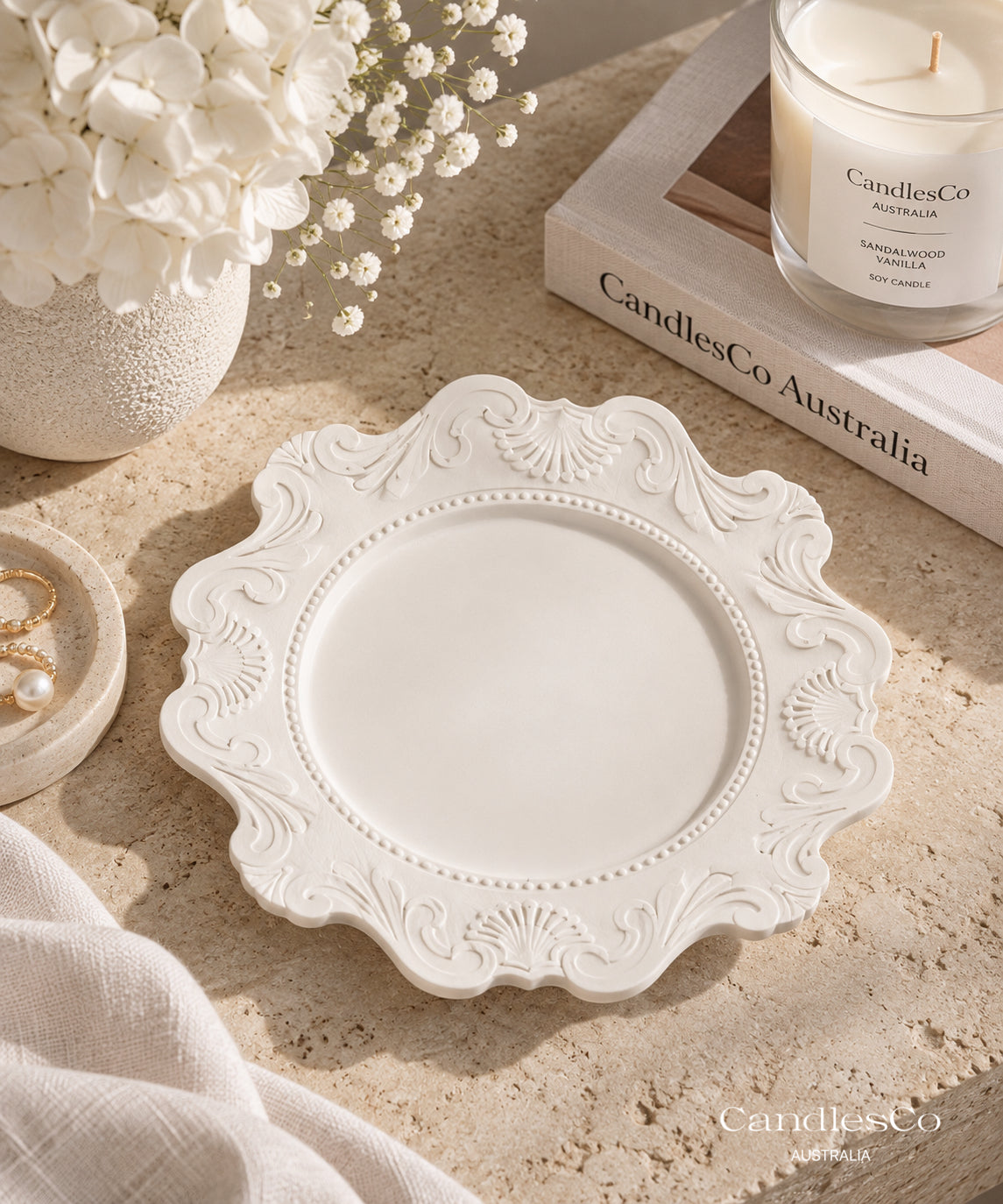 Vintage Jewellery Tray with Ring Holder | Handmade Trinket Dish
