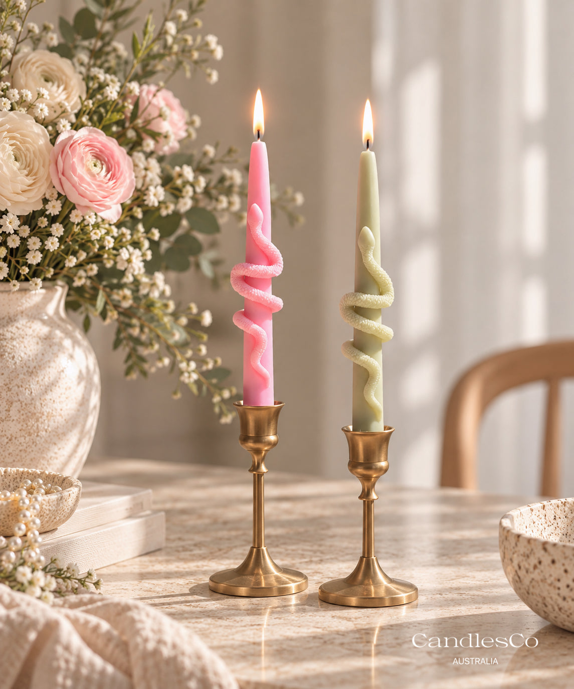 Snake Taper Candle