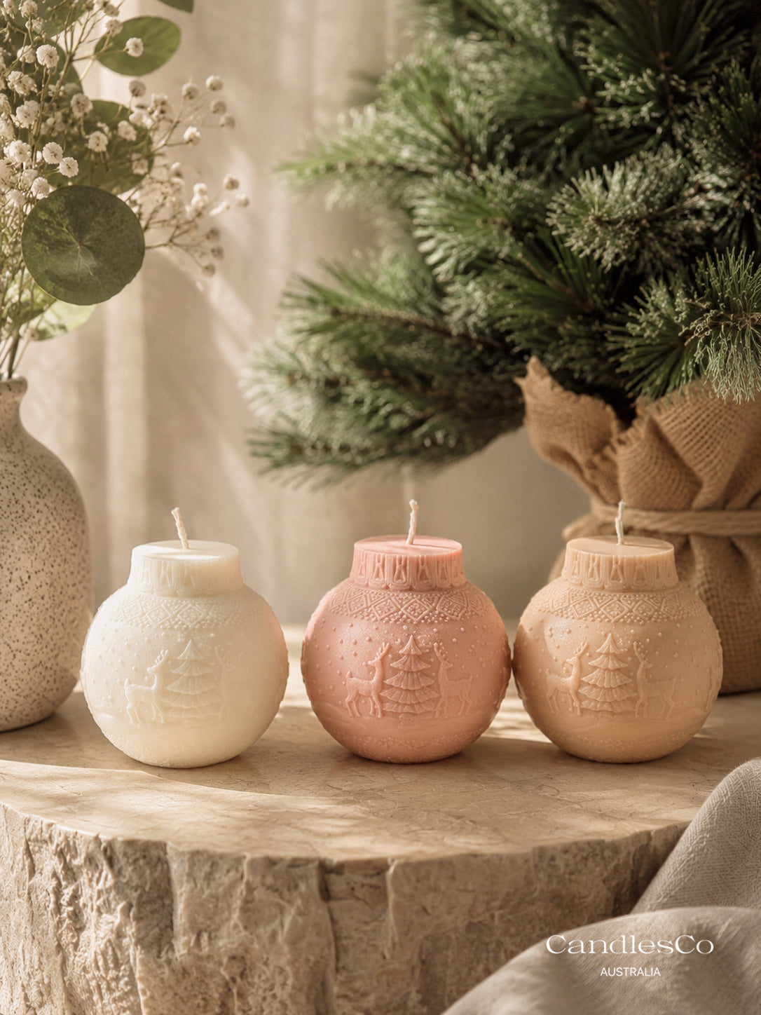 Reindeer Bauble Candle