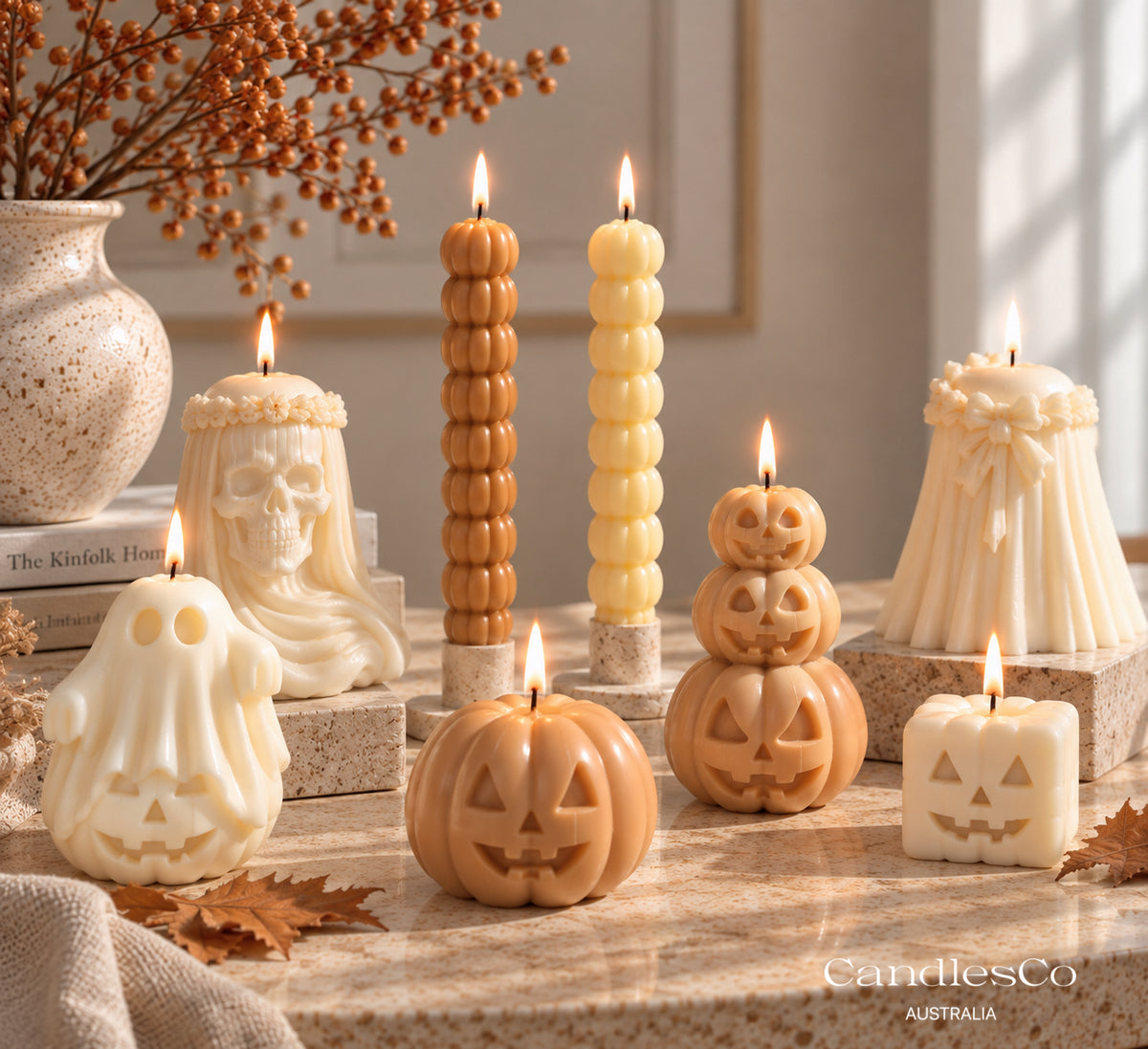 Pumpkin Taper Candle