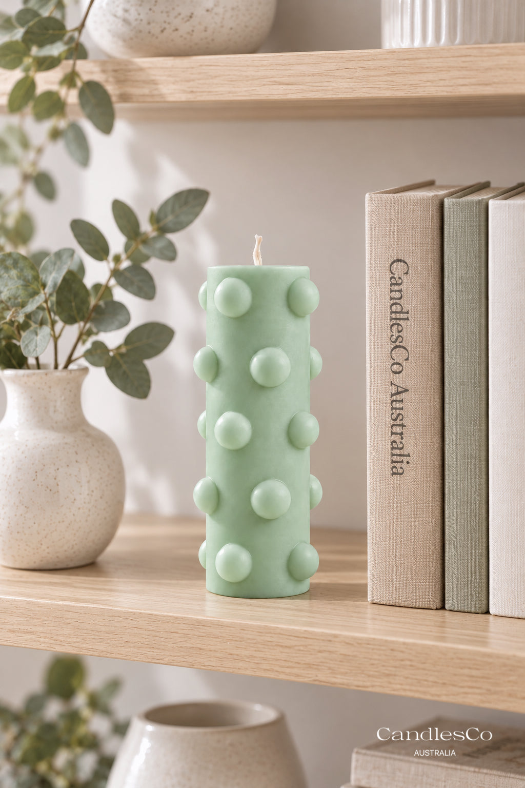 Bubble Dot Pillar Candle – Handmade Sculptural Soy Candle