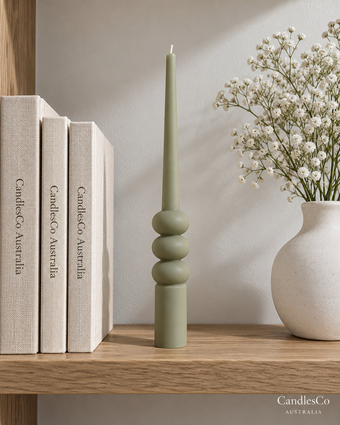 Bubble Taper Candle – Handmade Unscented Soy Wax Candle