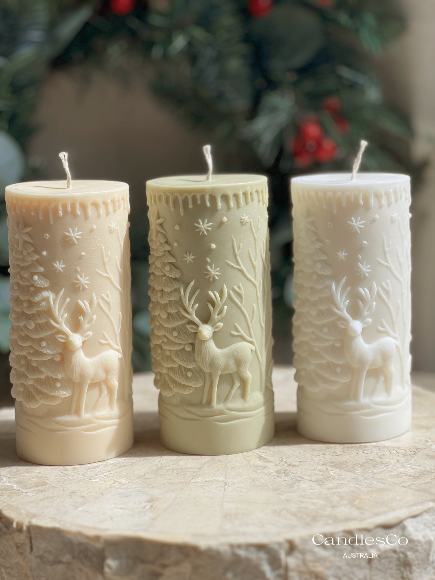 Reindeer Forest Pillar Candle