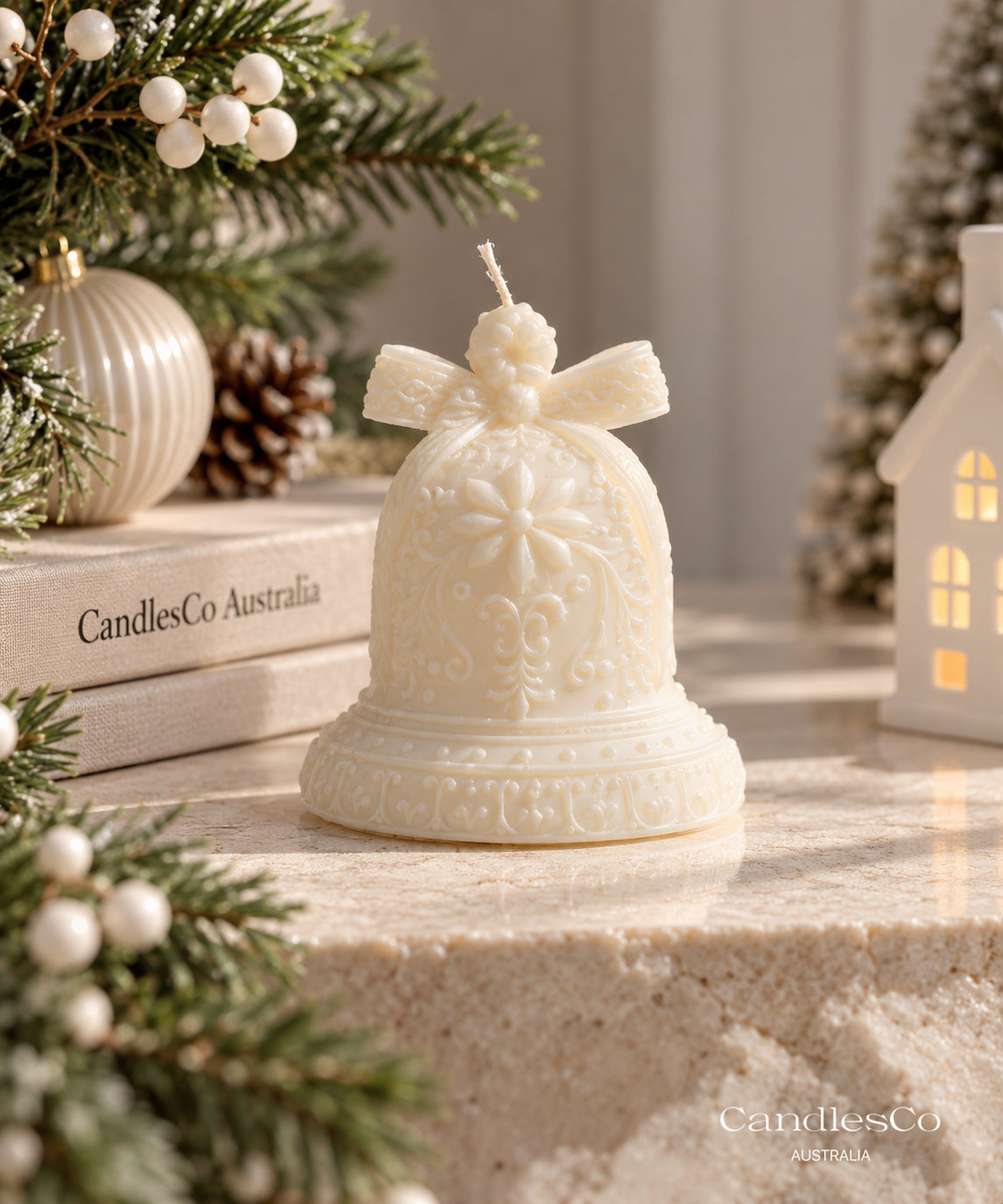 Ornamental Christmas Bell Candle – Handmade Soy Christmas Candle