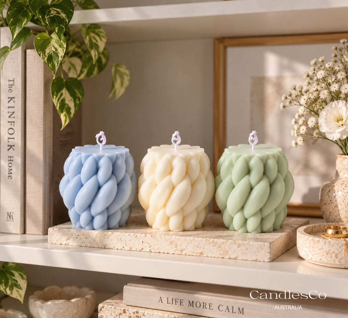 Chunky Knit Candle – Braided Soy Pillar Candle